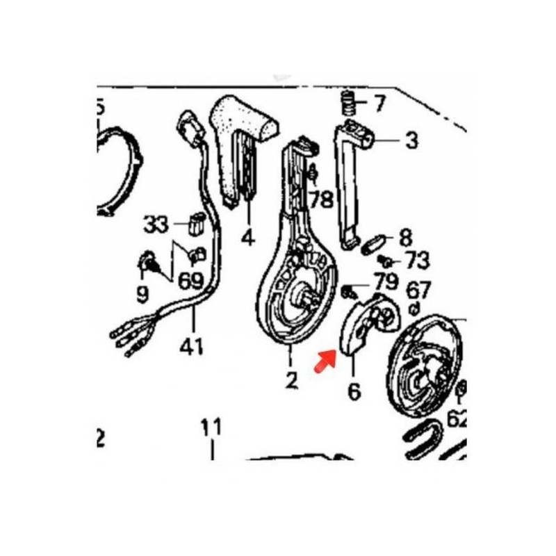 Staffa leva di comando per scatola di controllo Honda BF8